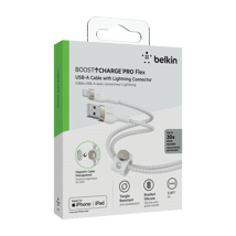 Belkin BoostCharge Pro Flex USB-A to Lightning Cable White