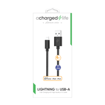 ACharged Life Charging Cable Lightning 6Ft (MFI) Black